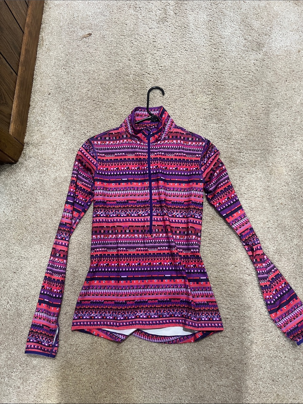 Nike Women's Pink & Purple Half-Zip Long Sleeve Performance Top